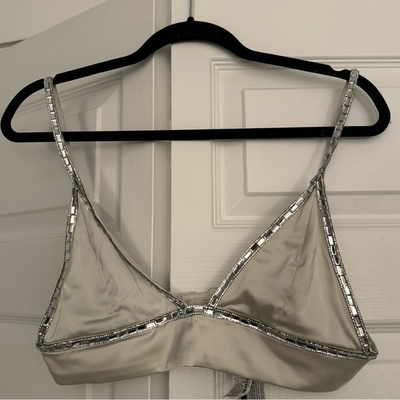 Zara white triangle rhinestone bra top size small NWOT Size Small - Picture 4 of 7